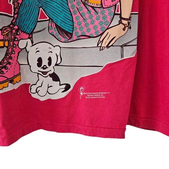 1994 Vintage Betty Boop  King Features Pink Womens Shirt Single Stitch Medium - Picture 3 of 6